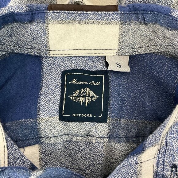 Maroon Bells Mens Campfire Shirt Size S Glacier Blue Check Long Sleeve Outdoor - Picture 10 of 12